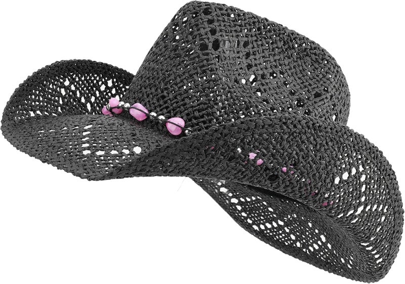 Pro Celia Men Women Cowgirl Straw Western Cowboy Hat - Image 2